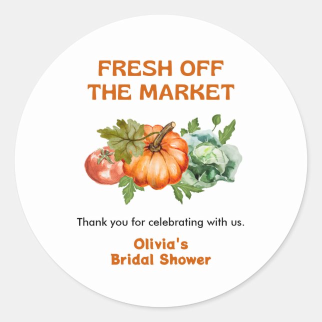 Adesivo Chuva de Noiva Fresh Off The Market Obrigada  (Frente)