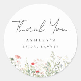Adesivo Chuva de Noiva Jardim de Flores Silvestres Obrigad