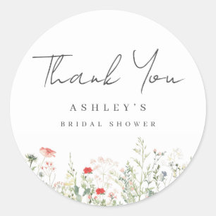 Adesivo Chuva de Noiva Jardim de Flores Silvestres Obrigad