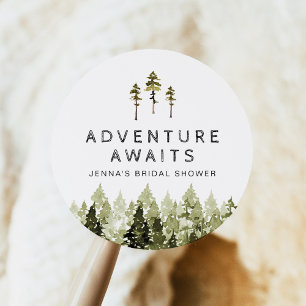 Adesivo Chuva de Noiva JENNA Rustic Watercolor Pine Tree