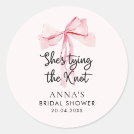 Adesivo Chuva de Noiva Laço Rosa Ela Amarrando o Nó
