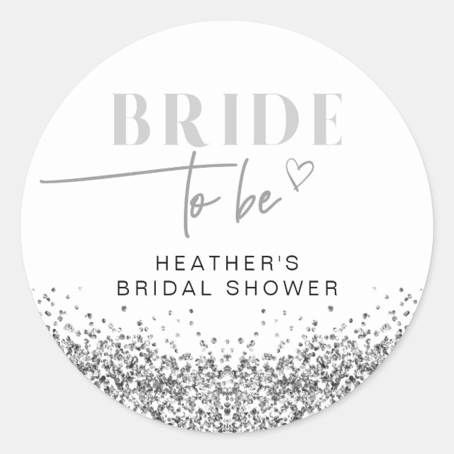 Adesivo Chuva de Noiva Lantejoulas Prata REGINA (Frente)