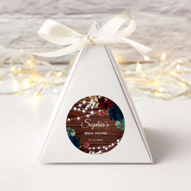 Adesivo Chuva de Noiva Marsala e Flores Navy  (Criador carregado)