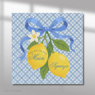 Adesivo Chuva de Noiva Mediterrâneo com Azulejos Azuis e L