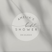 Chuva de Noiva Minimalista Cinza Suave