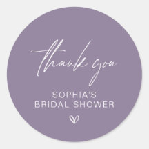 Chuva de Noiva Minimalista Roxo Empoeirado Agradec