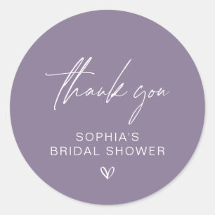 Adesivo Chuva de Noiva Minimalista Roxo Empoeirado Agradec