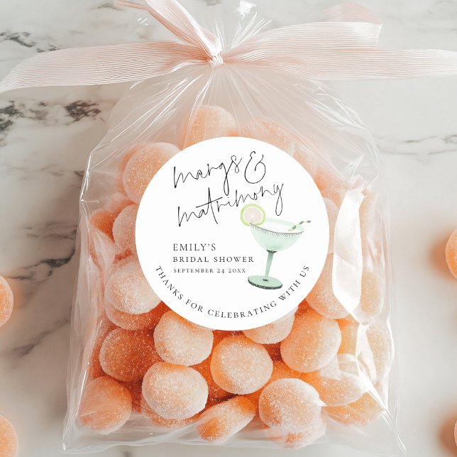 Adesivo Chuva de Noiva Obrigada Modern Margs Matrimony (Criador carregado)