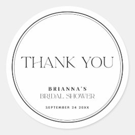 Adesivo Chuva de Noiva Obrigado Preto e Branco