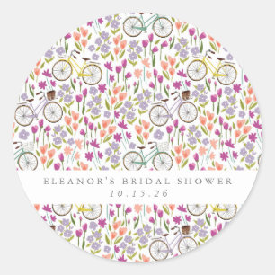 Adesivo Chuva de Noiva Personalizada Bicicleta Floral Boho