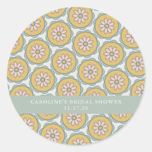 Adesivo Chuva de Noiva Retro Boho Floral Pastel Personaliz