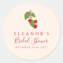 Chuva de Noiva Vintage Cerejas Vermelhas de Verão