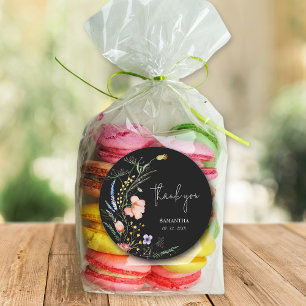 Adesivo Chuva de Noivas com Flores Silvestres Preta