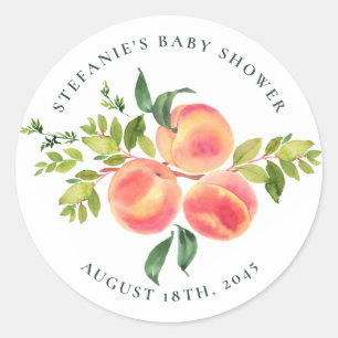 Adesivo Chuva de Peaches e Verduras em Aquarela Chá de Beb