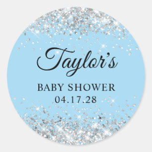 Adesivo Chuva de Prata Azul Baby Shower