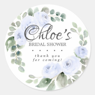 Adesivo Chuva de Presentes de Noiva Floral Eucalipto Azul