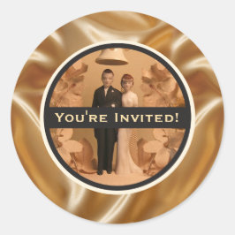 Adesivo Chuva de Presentes de Noivado Clássico Vintage