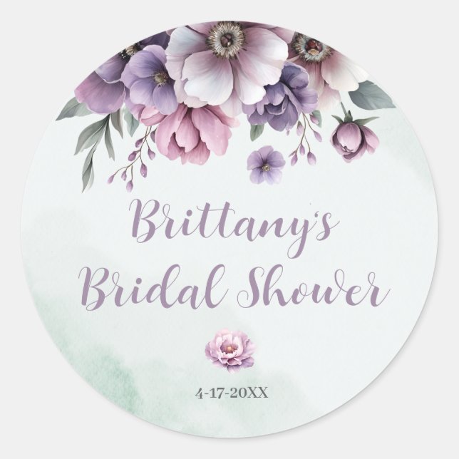 Adesivo Chuva de Presentes Lavanda & Floral Verde  (Frente)