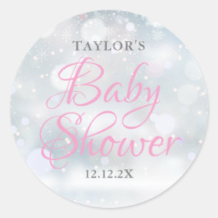 Adesivo Chuva de Primeiros Flocos de Neve baby shower