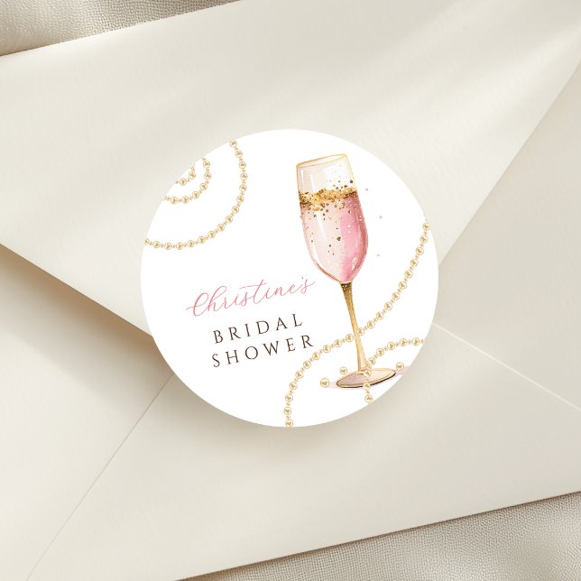 Adesivo Chuva de Prosecco Pérolas para Noiva (Criador carregado)