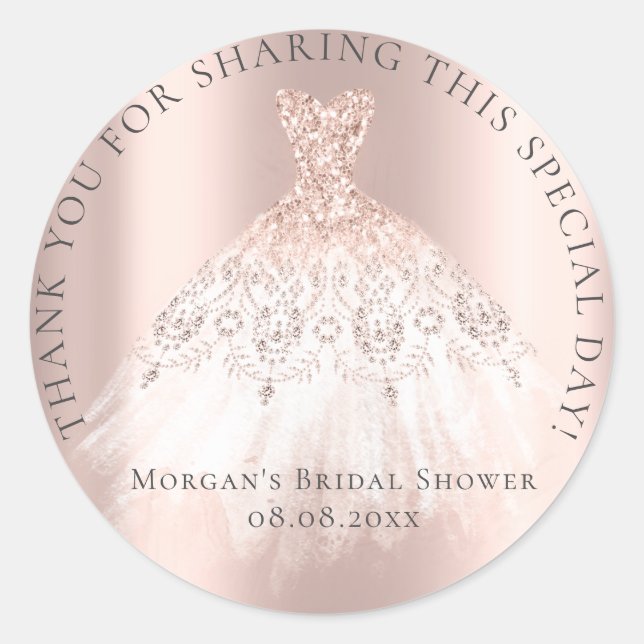 Adesivo Chuva De Rosa Branca Casamento 16º Obrigada Brilho (Frente)