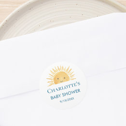 Adesivo Chuva de Sol Amarelo para Chás de Bebê 