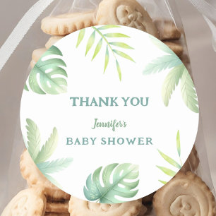 Adesivo Chuva de Verde Tropical Aquarela Verde Baby Shower