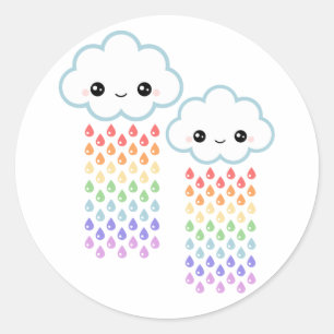 Adesivo Chuva do arco-íris de Kawaii