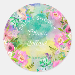 Adesivo Chuva Floral Brilhante Chá de Noiva