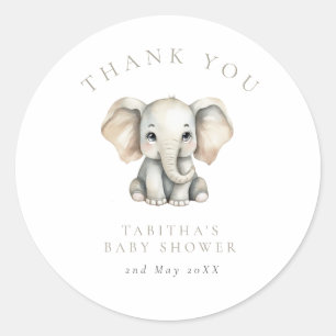 Adesivo Chuveiro de Bebê Elefante Pequeno Amendoim Obrigad