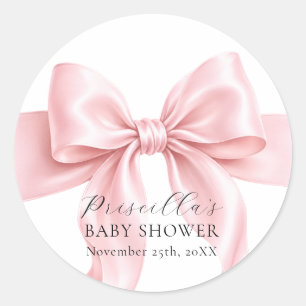 Adesivo Chuveiro de Bebê Menina com Laço Rosa Fofa