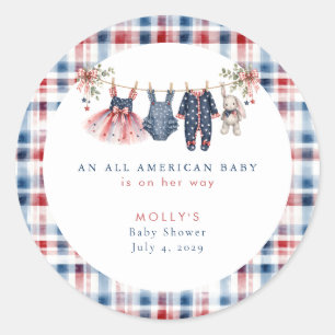 Adesivo Chuveiro de Bebê Roupa de Bebê Patriótica American