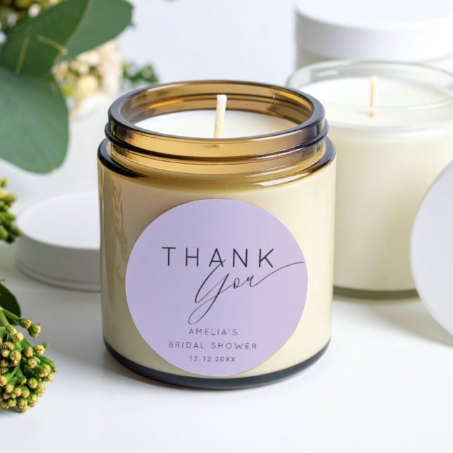 Adesivo Chuveiro de Noiva Boho Roxo Lavanda Obrigado  (Criador carregado)