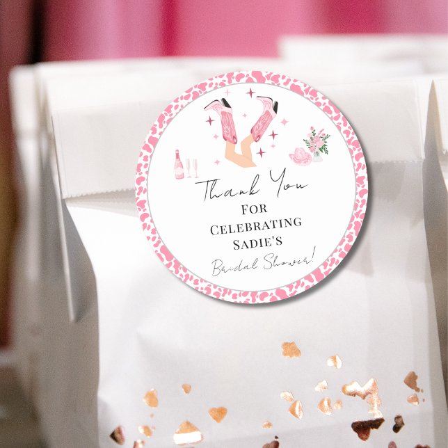 Adesivo Chuveiro de Noiva - Botas de Cowboy e Espumante (Criador carregado)