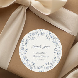 Adesivo Chuveiro de Noiva Chinoiserie Azul Floral