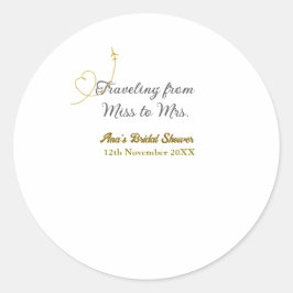 Adesivo Chuveiro de noiva de Miss a Mrs adicionando nome