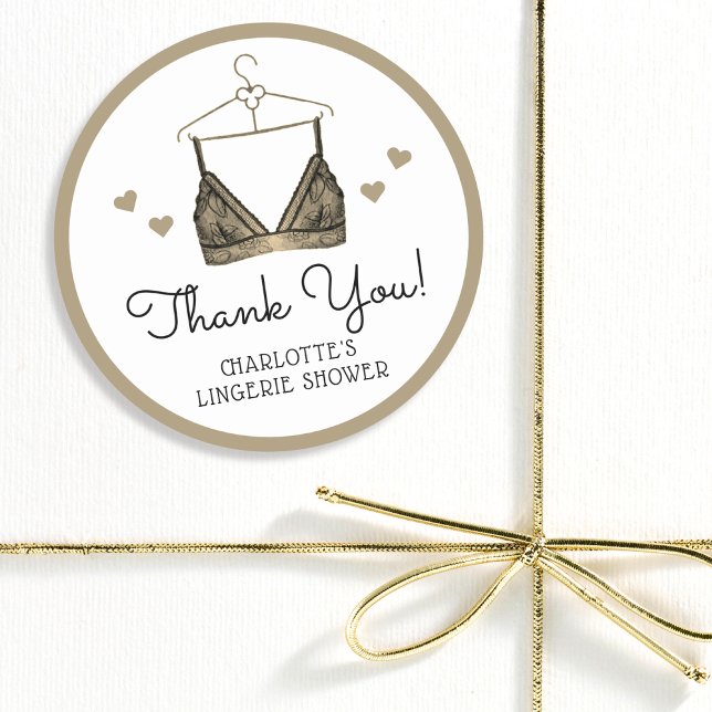 Adesivo Chuveiro de Noiva de Renda de Agradecimento Linger (Criador carregado)