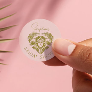 Adesivo Chuveiro de Noiva de Tênis com Palmeira Tropical R