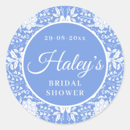 Adesivo Chuveiro de Noiva em Azul Chinoiserie Floral