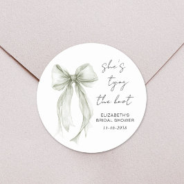 Adesivo Chuveiro de Noiva em Verde Sage Chic com Laço em A