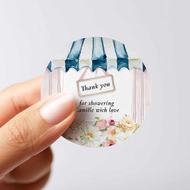 Adesivo Chuveiro de Noiva Jardim Floral Rosa Obrigado 