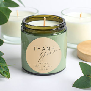 Adesivo Chuveiro de Noiva Obrigado Moderno Dourado Bege