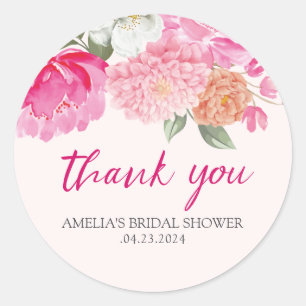 Adesivo Chuveiro de Noiva Rosa Bege Floral Aquarela Bem-Vi