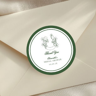 Adesivo Chuveiro de Noiva Shamrock Horseshoe Obrigada