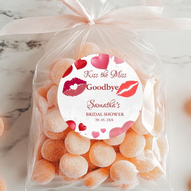 Adesivo Chuveiro de Noiva Stylish Beijo Adeus Lábios Verme (Criador carregado)