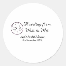 Adesivo Chuveiro de viagem adicionar nome data senhorita p