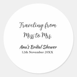 Adesivo Chuveiro de viagem adicionar nome data senhorita p