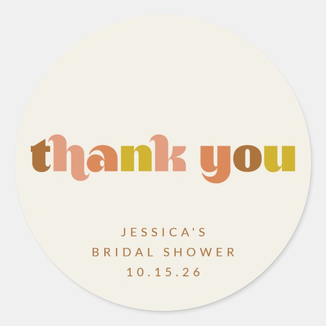 Adesivo Chuveiro Personalizado Groovy Terracotta Peach Ret (Frente)