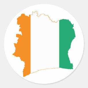 Adesivo CI do mapa da bandeira do d'Ivoire da costa