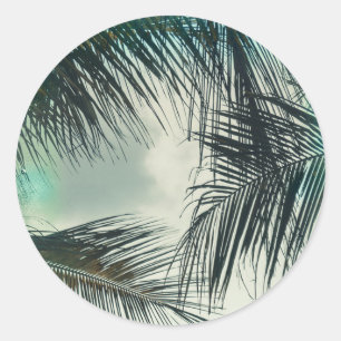 Adesivo Ciano Vintage Glamour Palma Tropical Casamento